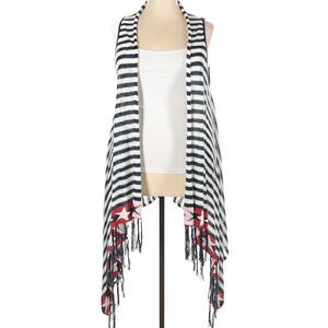 ONE WORLD Stars & Stripes Sleeveless Cardigan Wrap NWT